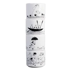 New Pluto Design Mumin egg cup 4 pieces, White WhiteBlack
