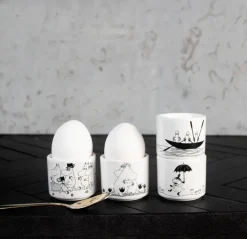 New Pluto Design Mumin egg cup 4 pieces, White WhiteBlack
