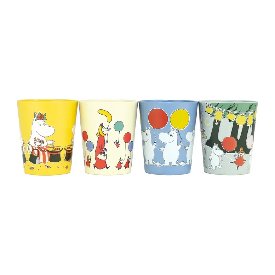 Children's Mugs|Plastic Cups^Rätt Start Mumin Festligheter collector's mugs 15 cl 4-pack, Multi