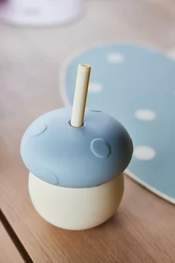 Children's Mugs|Children's Tableware^OYOY Mushroom cup, Off-white blue WhiteBlue