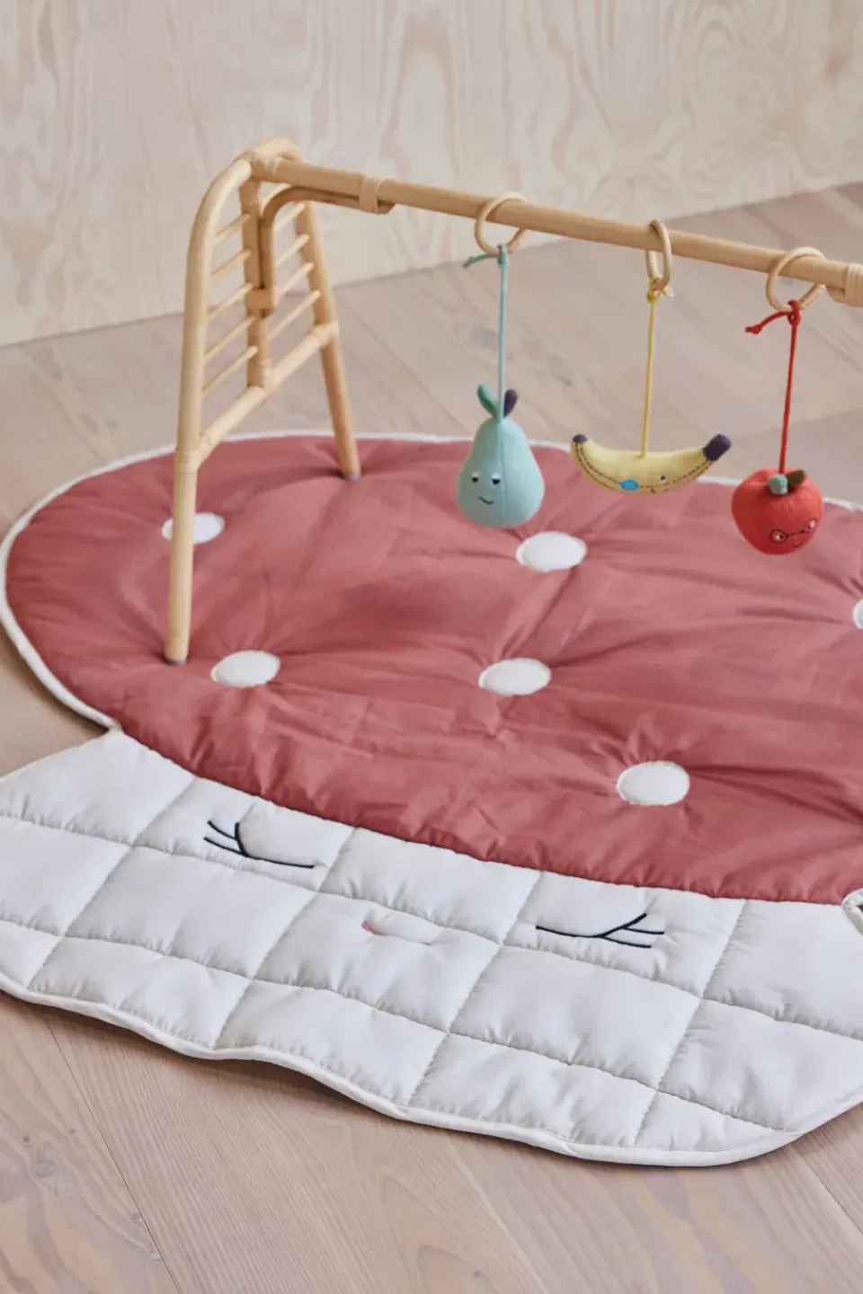 Best OYOY Mushroom quilted blanket, Offwhite-red WhiteRed