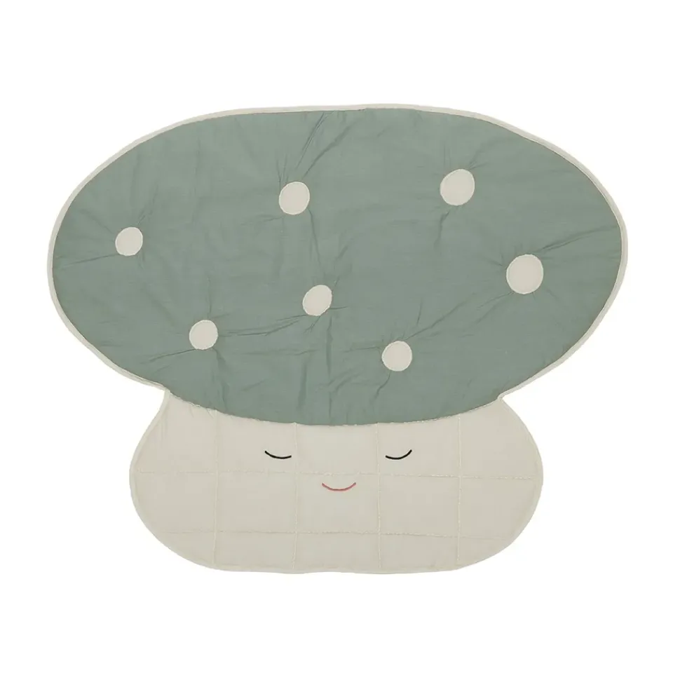Baby Blankets^OYOY Mushroom quilted blanket, Off-white-Pale blue WhiteBlue