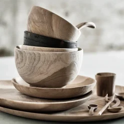 Egg Cups^MUUBS teak egg cup, Nature Beige