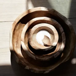 New MUUBS teak salad bowl 30 cm, Nature Beige