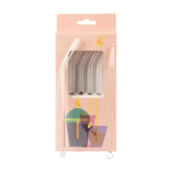 Wine & Barware^Muurla glass straws 4-pack, Clear Transparent
