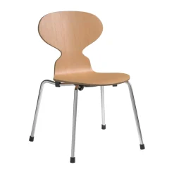 Children's Chairs|Children's Chairs^Fritz Hansen Myran children's chair, Oregon pine-chrome BrownSilver-coloured