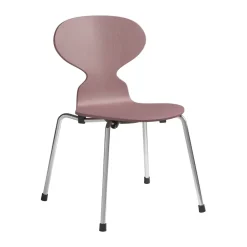 Clearance Fritz Hansen Myran children's chair, Wild rose painted ash-chrome PinkSilver-coloured