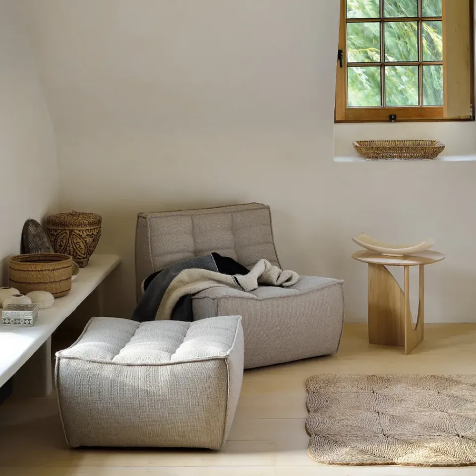 Armchairs & Footstools^Ethnicraft N701 footstool 70x70 cm, Beige