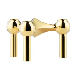 Candle Holders^STOFF Nagel candle holder, brass Gold-coloured