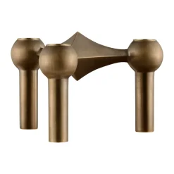 New STOFF Nagel candle holder, Bronzed brass Brown