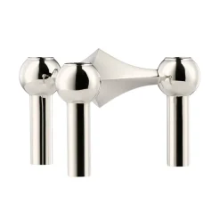 Candle Holders^STOFF Nagel candle holder, chrome Silver-coloured