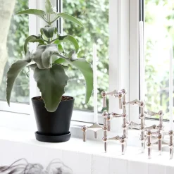 Candle Holders^STOFF Nagel candle holder, chrome Silver-coloured