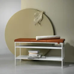 Shoe Racks|Shoe Racks^Maze Nancy shoe shelf, White-Cognac BrownWhite