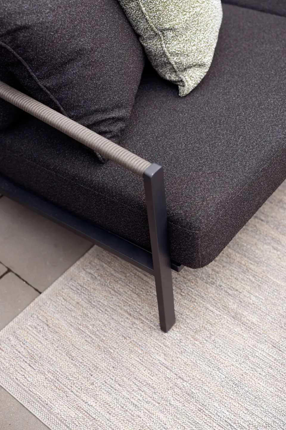 Garden Sofas & Garden Benches|Balcony Furniture^Brafab Naos sofa, -teddy , 2.5-seater Black
