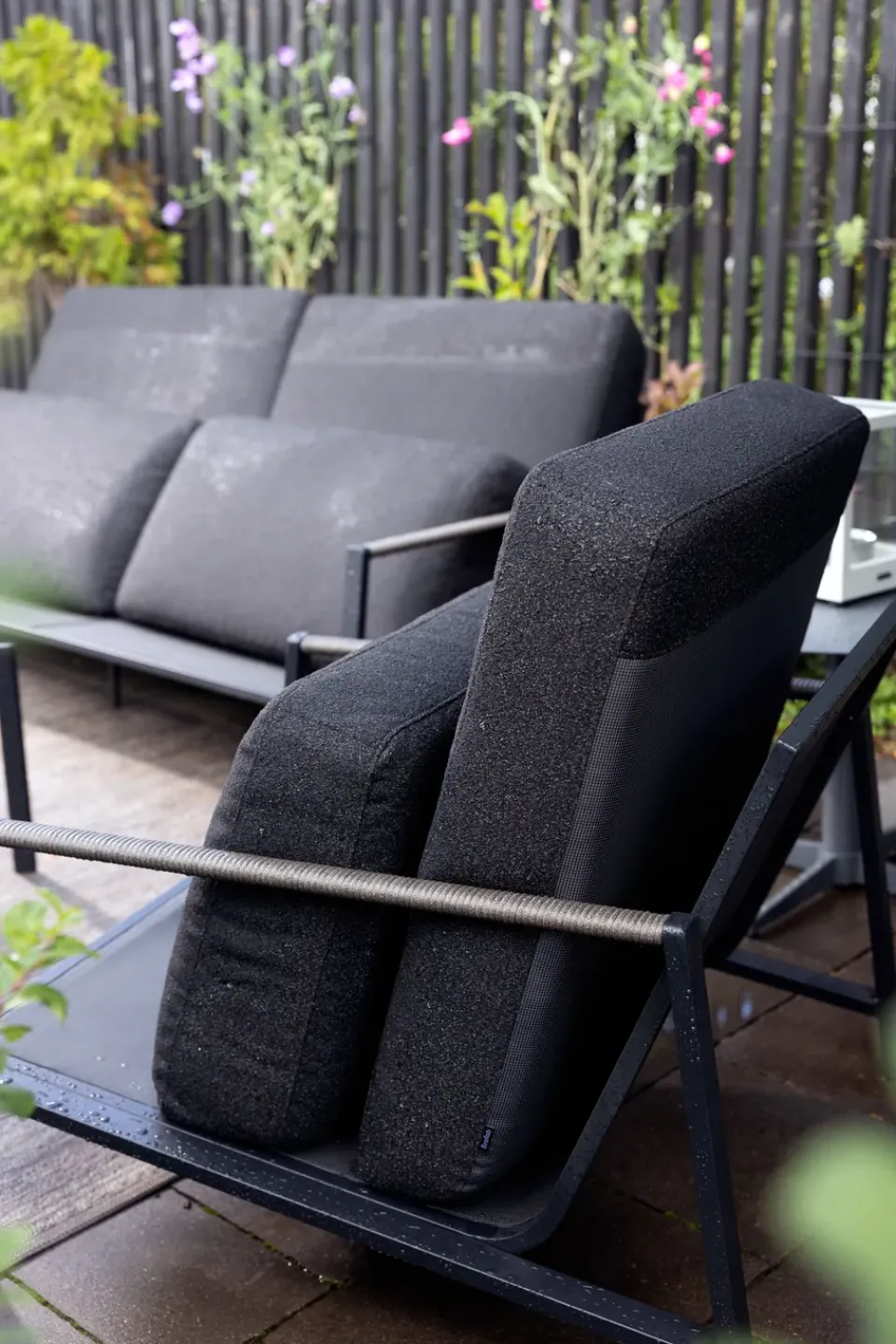 Garden Sofas & Garden Benches|Balcony Furniture^Brafab Naos sofa, -teddy , 2.5-seater Black