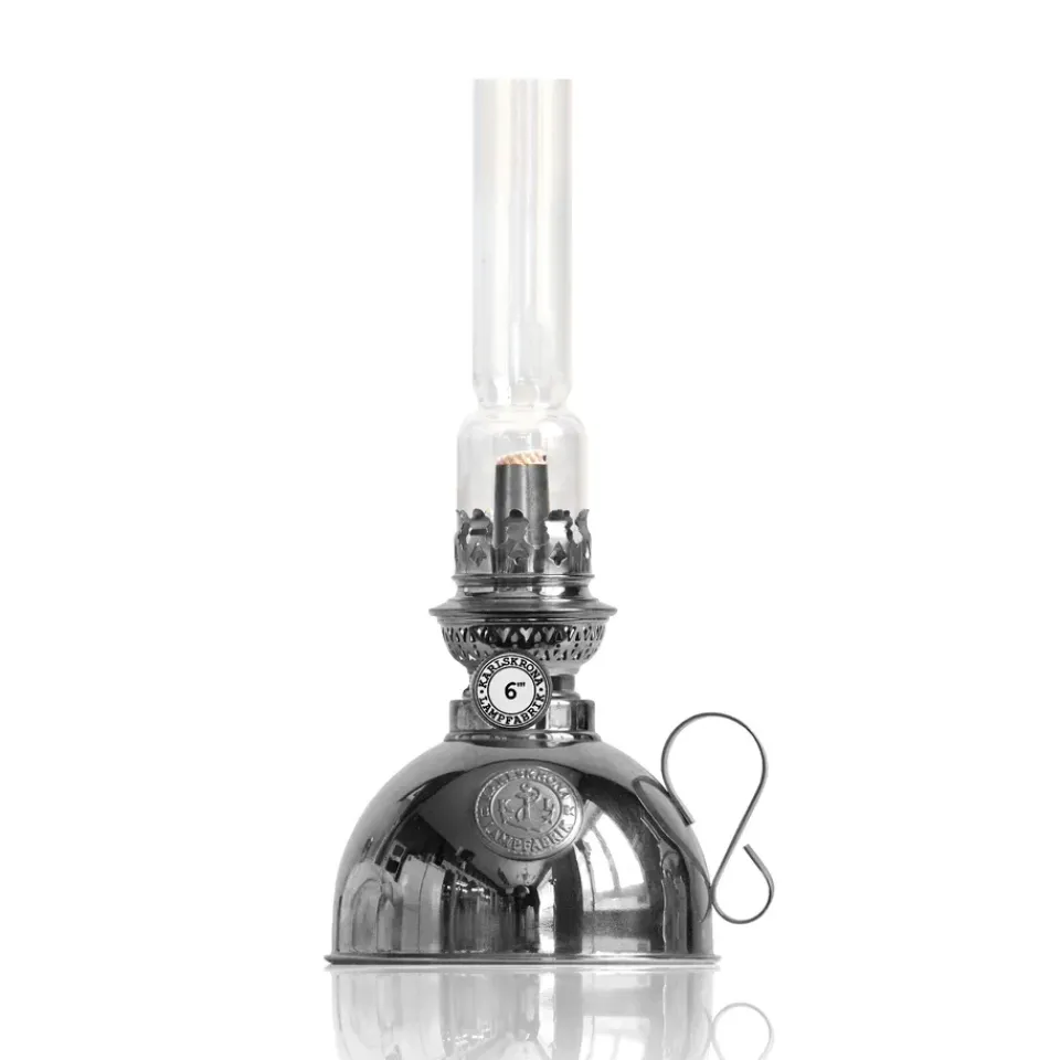 Sale Karlskrona Lampfabrik Nattlampan paraffin lamp, nickel Silver-coloured