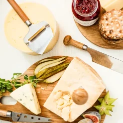 Cheese Knives|Serving Utensils^Sagaform Nature cheese knife set 3 pieces, Oak BrownSilver-coloured