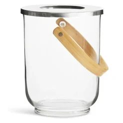 Tea Light Holders, Lanterns & Candle Dishes^Sagaform Nature lantern with handle, Oak BeigeTransparent