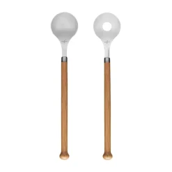 Best Sagaform Nature salad servers 2-pack, Oak Silver-colouredBrown