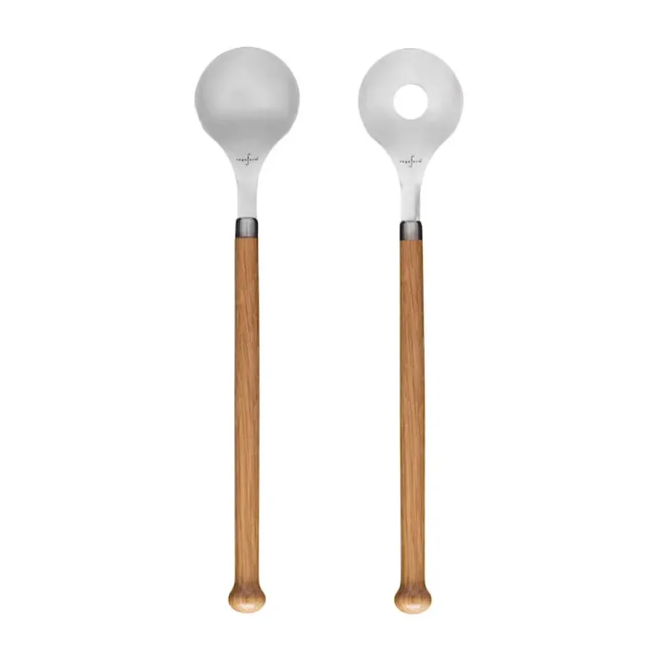Best Sagaform Nature salad servers 2-pack, Oak Silver-colouredBrown