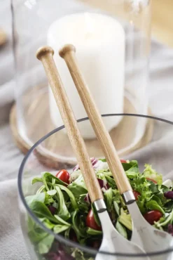 Best Sagaform Nature salad servers 2-pack, Oak Silver-colouredBrown