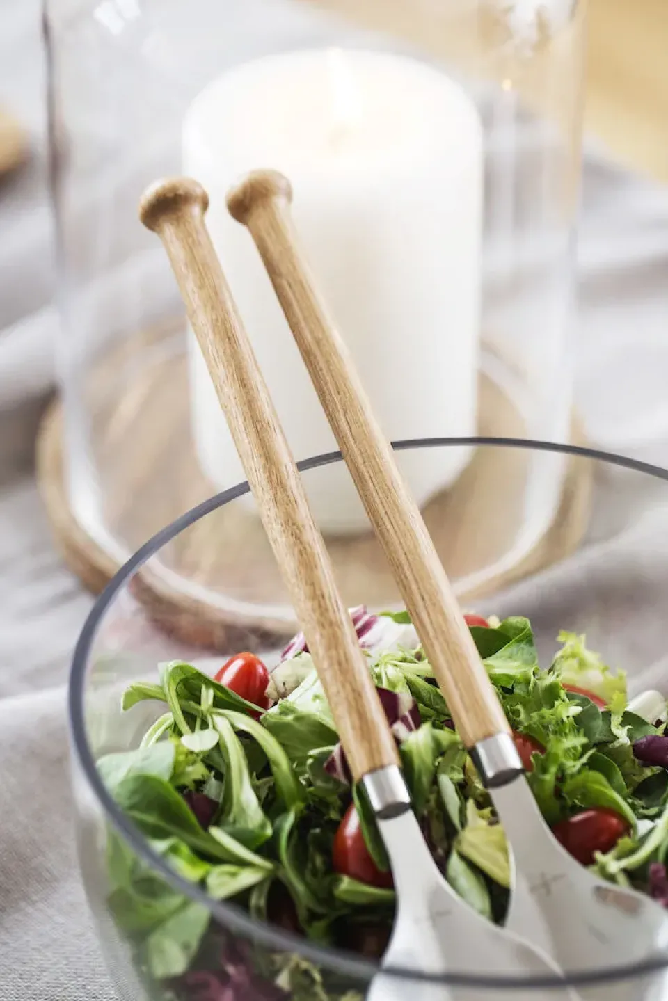 Best Sagaform Nature salad servers 2-pack, Oak Silver-colouredBrown