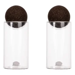 Salt & Pepper Grinders|Salt & Pepper Shakers^Sagaform Nature salt- and pepper set with cork stopper 2-pack, Clear-dark Brown