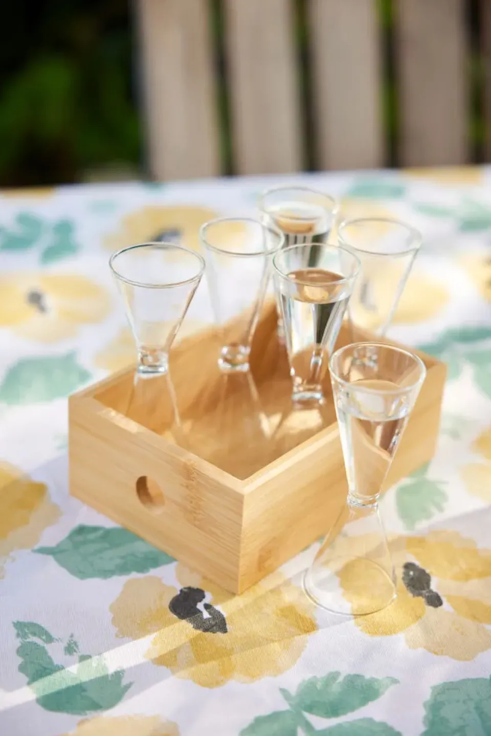 Shot Glasses^Sagaform Nature shot glasses in bamboo box 6-pack 4 cl, Bamboo Clear Brown
