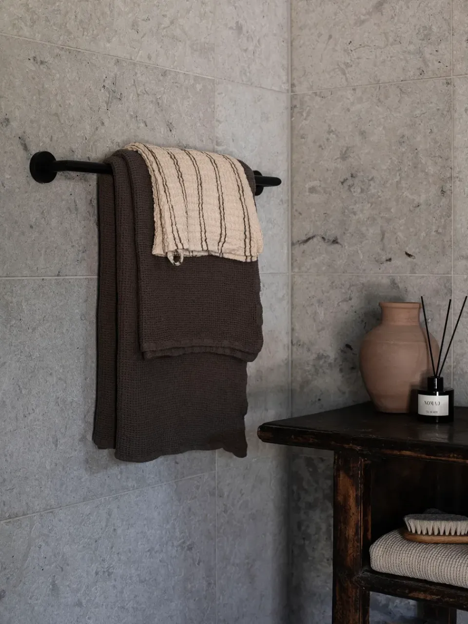 Bath Sheets^Tell Me More Nella bath towel 70x140 cm, Taupe Brown