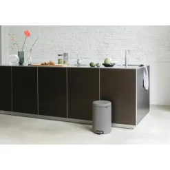 New Brabantia New Icon pedal bin 20 liter, Mineral concrete Grey
