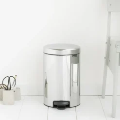 Outlet Brabantia New Icon pedal bin 12 liter, brilliant steel Silver-coloured