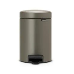 New Brabantia New Icon pedal bin 3 liter, platinum Silver-coloured