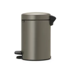 New Brabantia New Icon pedal bin 3 liter, platinum Silver-coloured