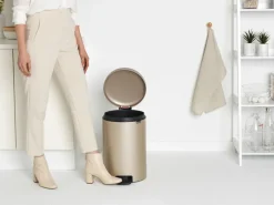 Pedal Bins|Pedal Bins^Brabantia New Icon pedal bin 20 liter, Metallic Gold Beige