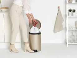 Pedal Bins|Pedal Bins^Brabantia New Icon pedal bin 20 liter, Metallic Gold Beige