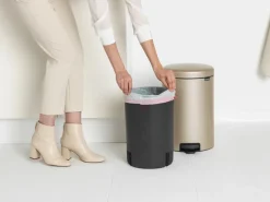 Pedal Bins|Pedal Bins^Brabantia New Icon pedal bin 20 liter, Metallic Gold Beige