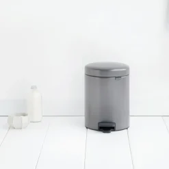 Pedal Bins|Pedal Bins^Brabantia New Icon pedal bin 5 liter, platinum Silver-coloured