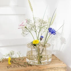Outlet KLONG Äng vase, small, brass Gold-colouredTransparent
