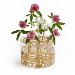 Outlet KLONG Äng vase, small, brass Gold-colouredTransparent