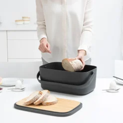 New Brabantia Nic bread box, dark Grey