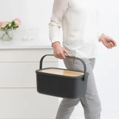 New Brabantia Nic bread box, dark Grey