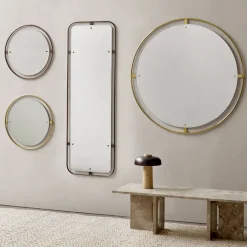 Sale Audo Copenhagen Nimbus mirror, Polished brass, ø110 Gold-coloured