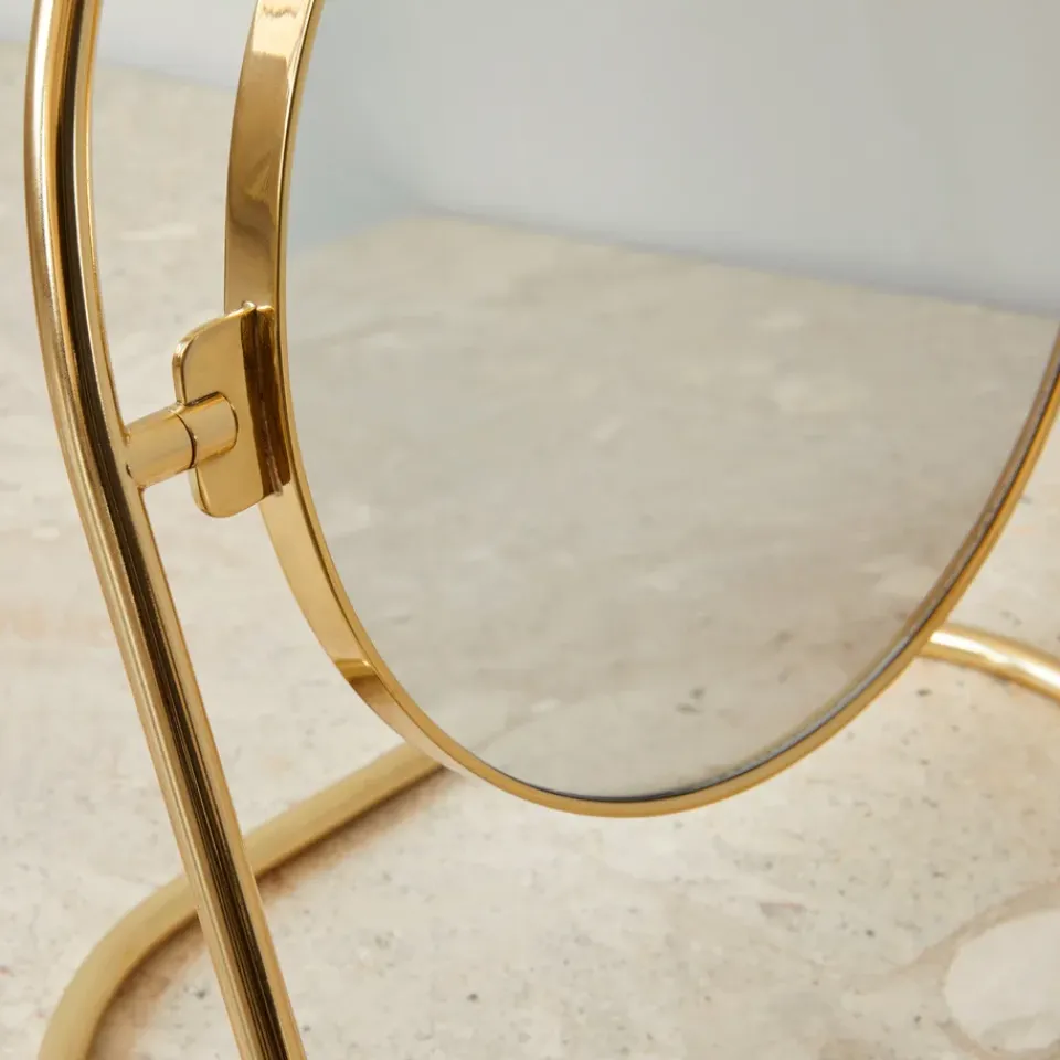 Sale Audo Copenhagen Nimbus table mirror 25 cm, Polished brass Gold-coloured