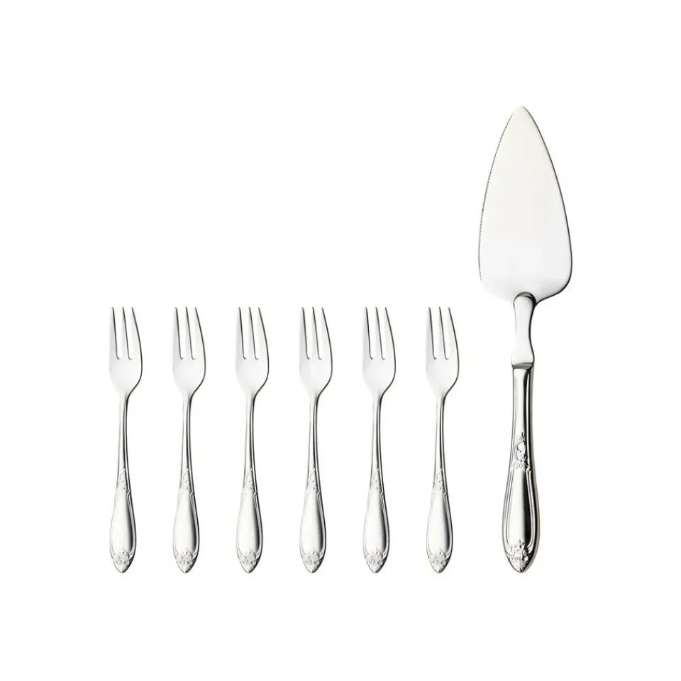 Cake Knives & Servers^Hardanger Bestikk Nina cake set 7 pieces, 7 pieces Silver-coloured