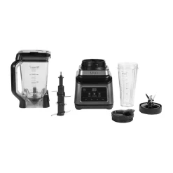 New Ninja BN750 2-in-1 blender with Auto-iQ, Black Silver-colouredBlack