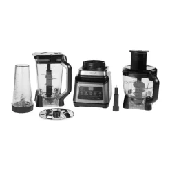 Food Processors^Ninja BN800 3-in-1 food processor & blender with Auto-iQ, Black Silver-colouredBlack
