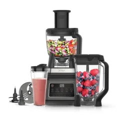 Food Processors^Ninja BN800 3-in-1 food processor & blender with Auto-iQ, Black Silver-colouredBlack