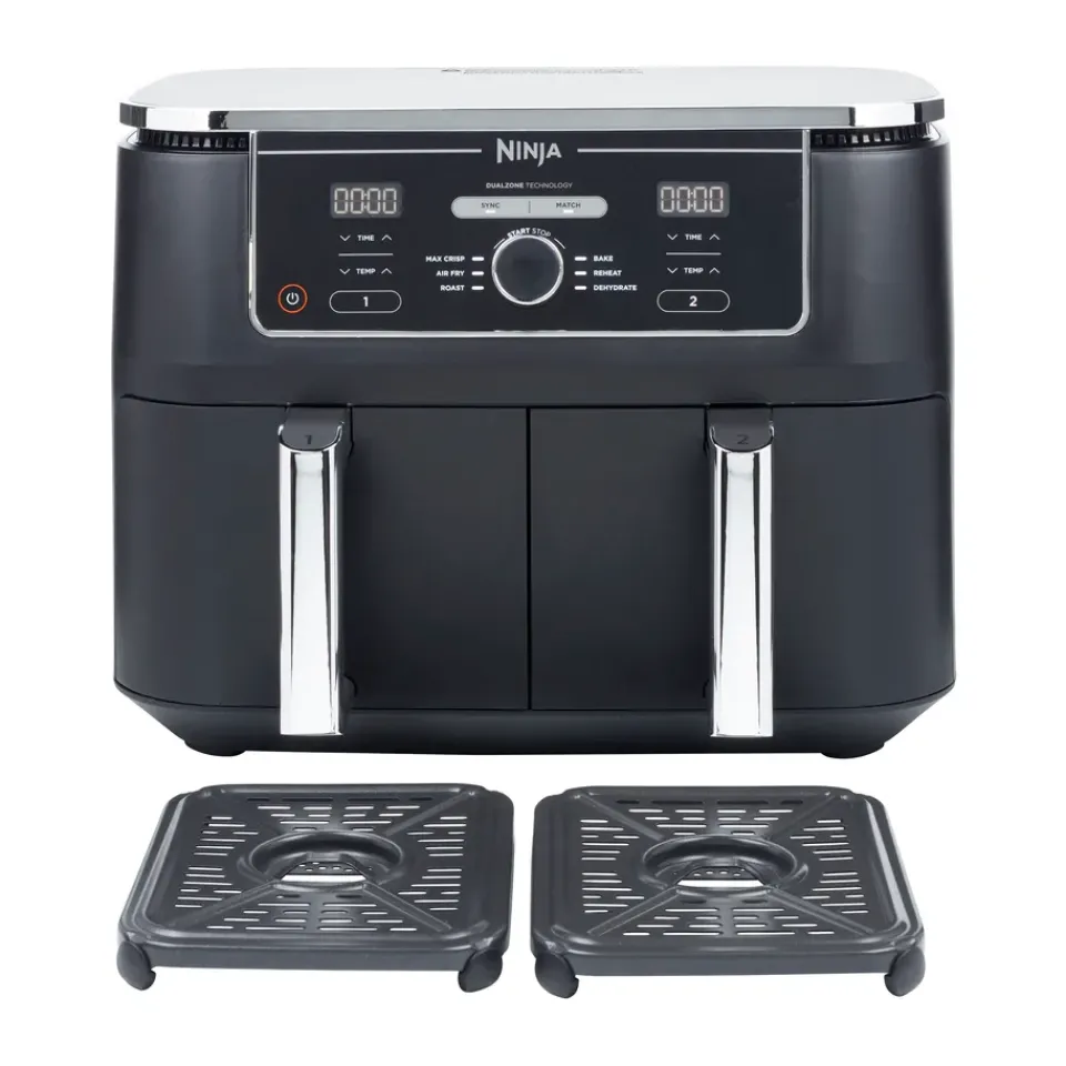 Air Fryers^Ninja Foodi AF400 Air Fryer Max Dual Zone 9.5 L, Black