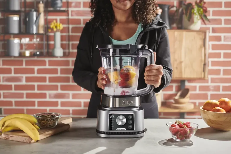 Blenders^Ninja Foodi CB350 3-in-1 Power Nutri blender, Stainless steel Silver-colouredBlackTransparent