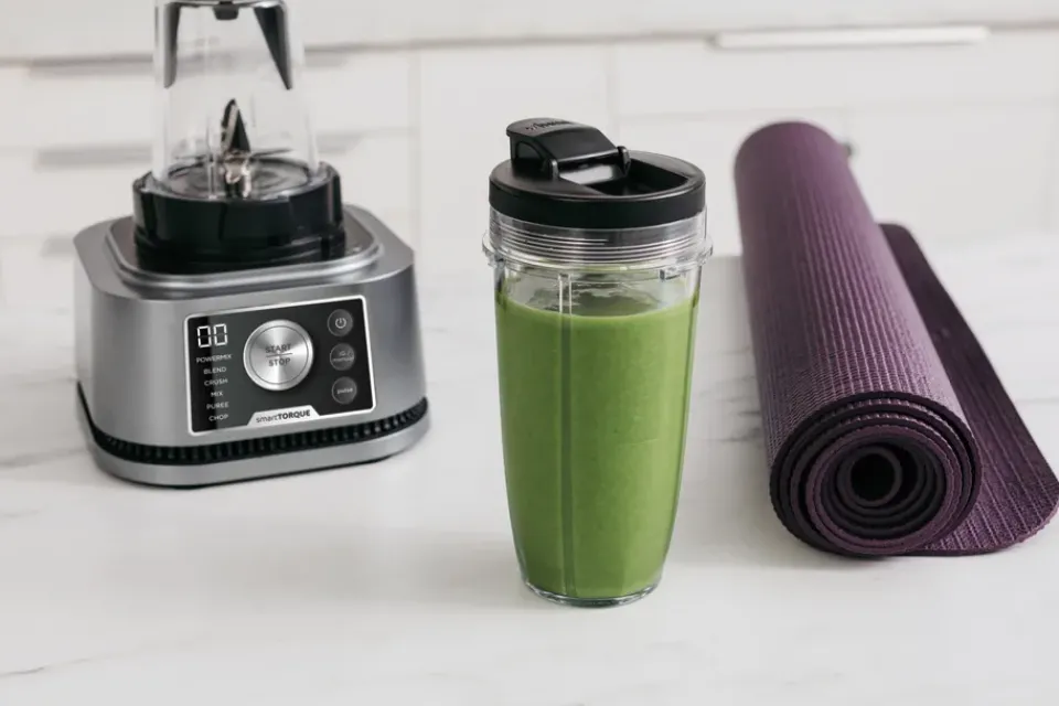 Blenders^Ninja Foodi CB350 3-in-1 Power Nutri blender, Stainless steel Silver-colouredBlackTransparent